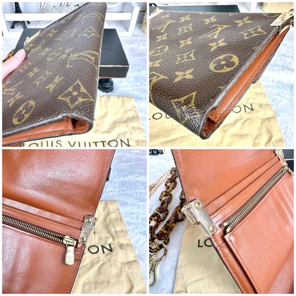 Louis Vuitton monogram vintage Wallet Crossbody with chains custom refurb - Picture 7 of 13